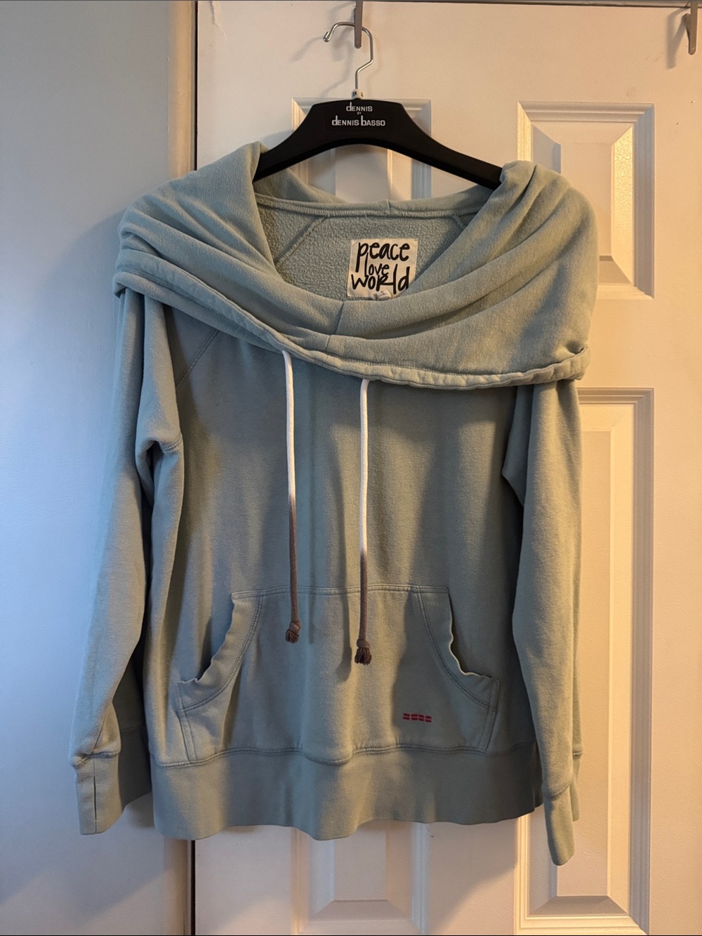 Peace Love World Women's Sage Cowl Hooded Pullover Sweater